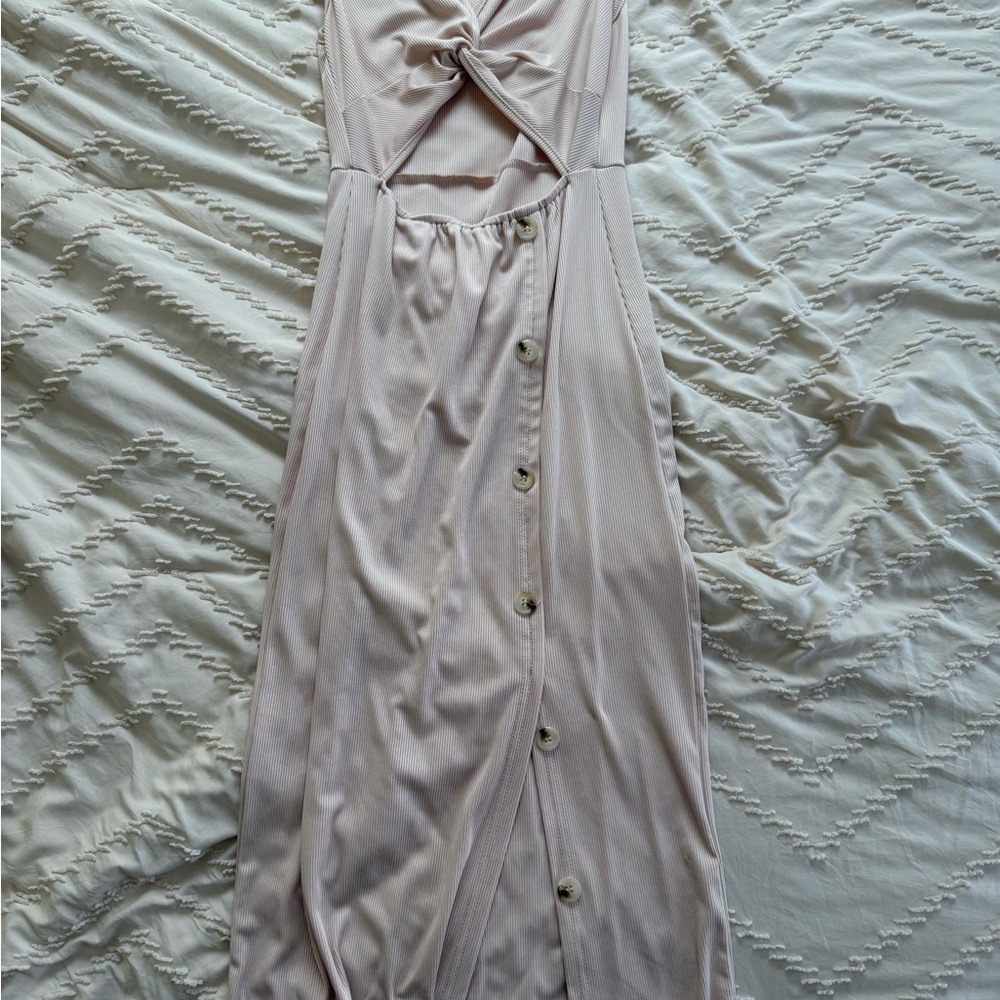 Elegant Cream Button-Down Dress
